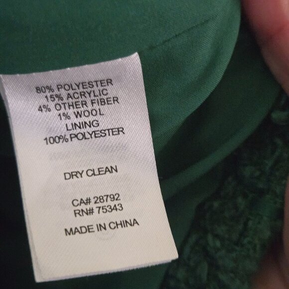 Rachel Zoe Green Boucle Cropped Jacket Size M - Picture 7 of 7